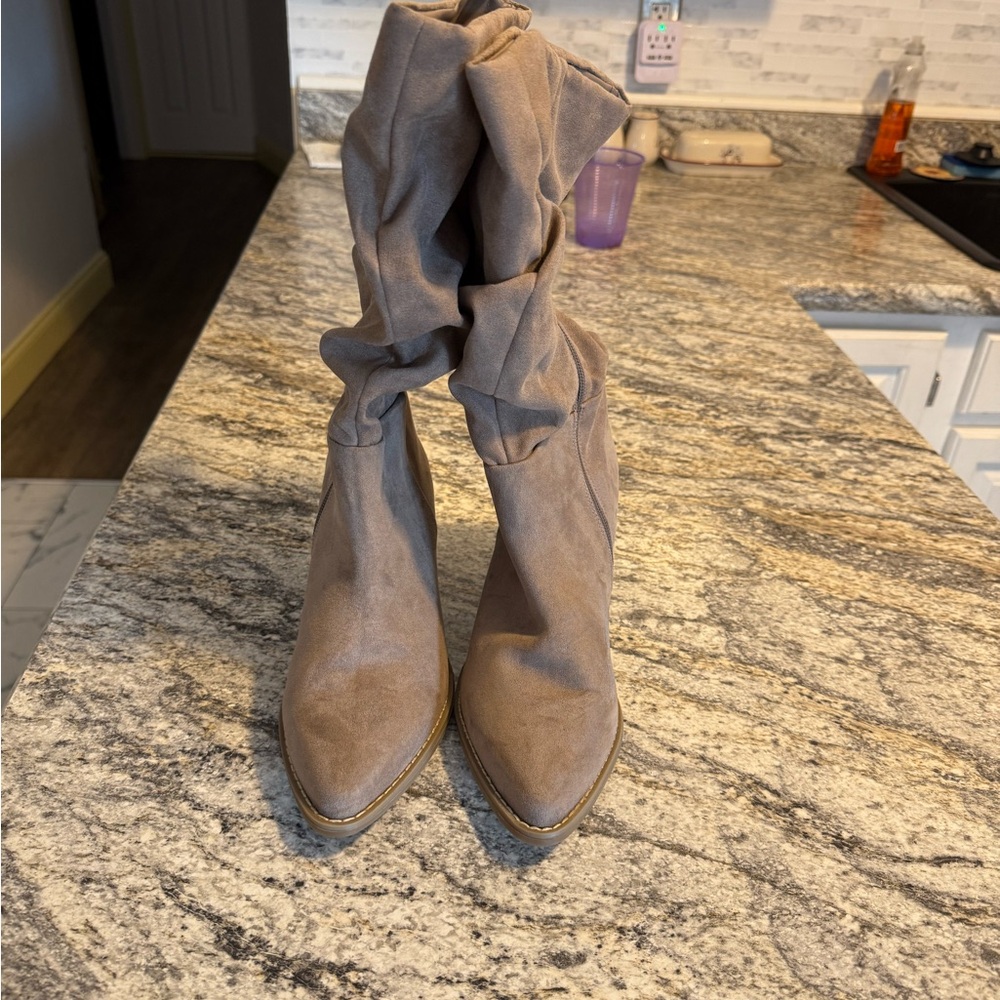 a.n.a Tan Heeled Boots for Women